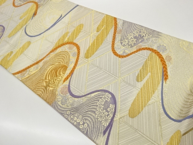 JAPANESE FUKURO OBI / WOVEN EGASUMI PATTERN
